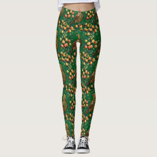 Legging Uma Perdiz Em Um Estêncil Estilo Árvore de Pera