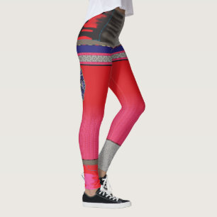 Legging uma pintura de mulher num vestido rosa