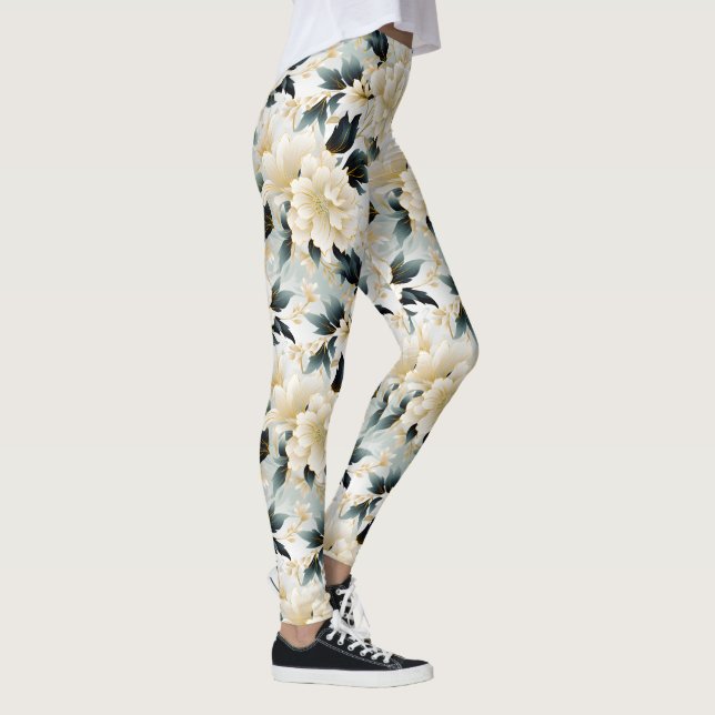 Legging Uma Série de Design Floral de Casamento 7 (Direita)