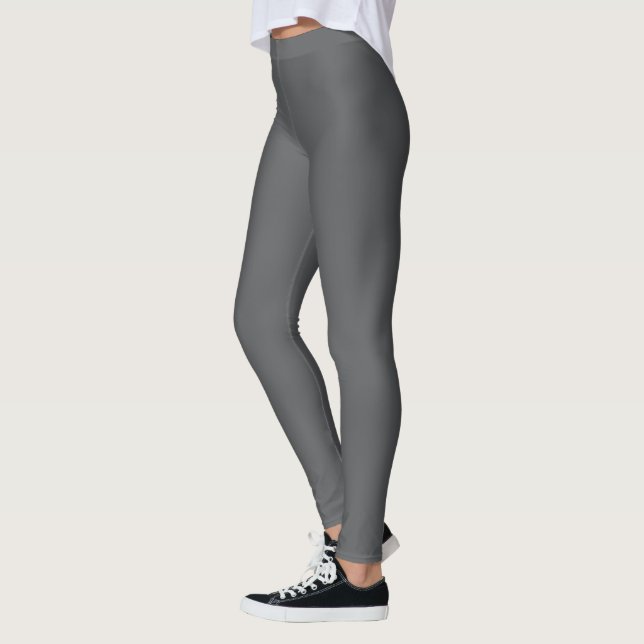 Legging Uma simples tecido texturizado cinza escuro com su (Esquerda)