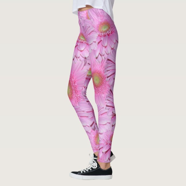 Legging Uma Sinfonia de Gerberas Rosa, (Esquerda)
