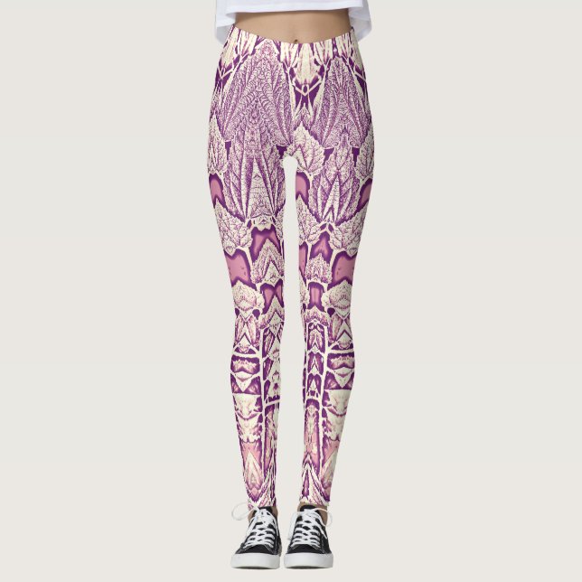 Legging Uma textura rosa vibrante "Ratti_Creative_Arts" (Frente)