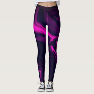 Legging Undulações ou fumos brancos cor-de-rosa sobre cor-