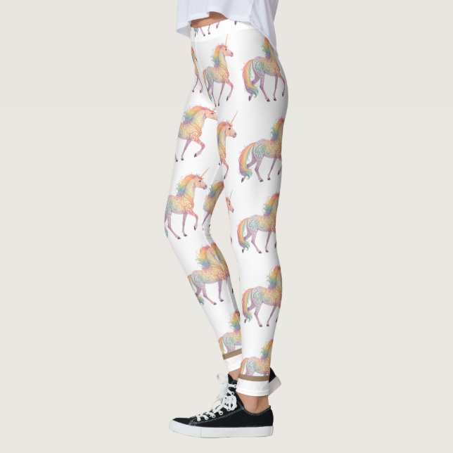 Legging Unicórnio Arco-Íris Mágico Personalizado  (Esquerda)