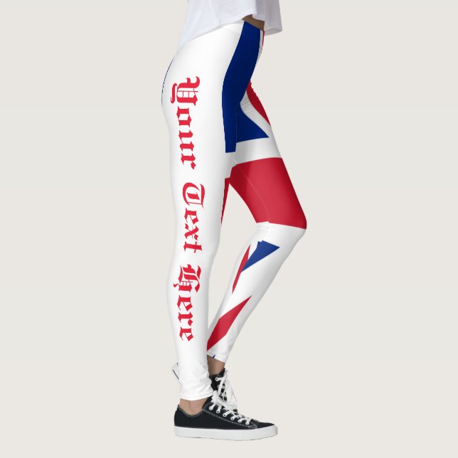 Legging Union Jack Grâ Bretanha seu texto (Direita)