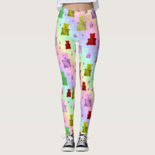 Legging ursinho, ursinho de pelúcia, pastel, padrão infant