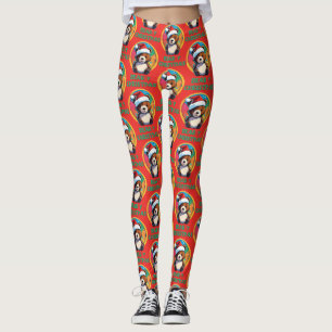 Legging Urso de Natal Bonito Adorável Kawaii Chibi