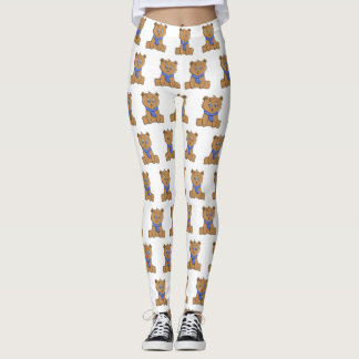 Legging Urso de pelúcia vestindo lenço azul