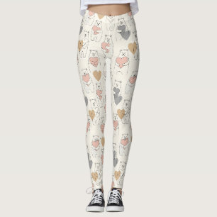 Legging Urso Fofo e Corações -- Berçário Pastel (4)