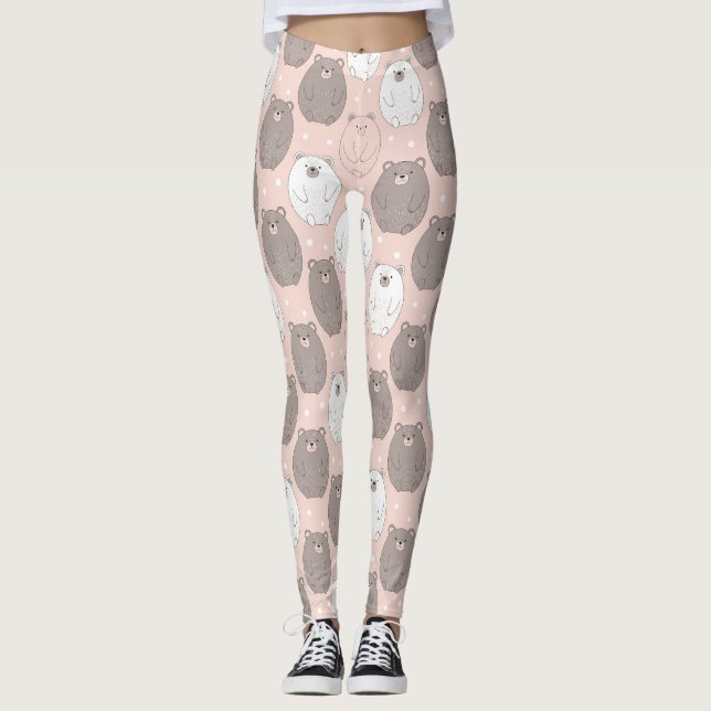 Legging Urso Fofo - Suave Floresta em Pastel (2) (Frente)