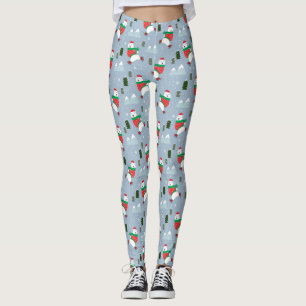 Legging Urso Polar das Festas de Natal Modernas
