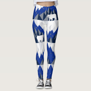 Legging Urso Polar no Padrão Iceberg Sem Olhos.