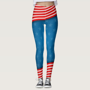 Legging USA Stars & Strips American Flag Light & Firework 