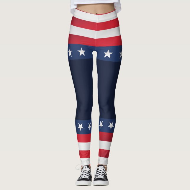 Legging USA Stars & Strips American Flag Light & Firework  (Frente)