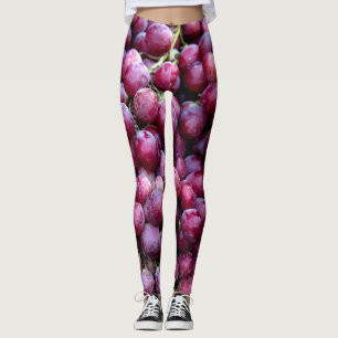 Legging Uvas De Vinho Vermelho: Fundo Luscioso.