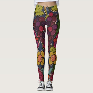 Legging Uvas e flores