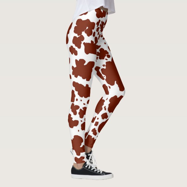 Legging Vaca Castanha Moderna Coloca Impressão (Direita)