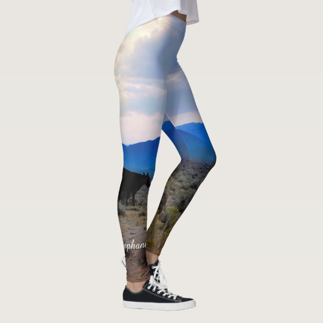 Legging Vaca com Nuvens de Tempestade com Nome Personaliza (Direita)