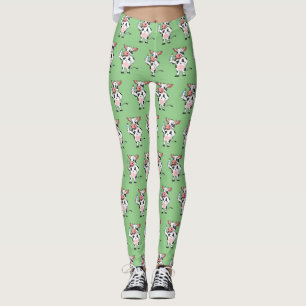 Legging Vaca feliz com cartum de mamadeira