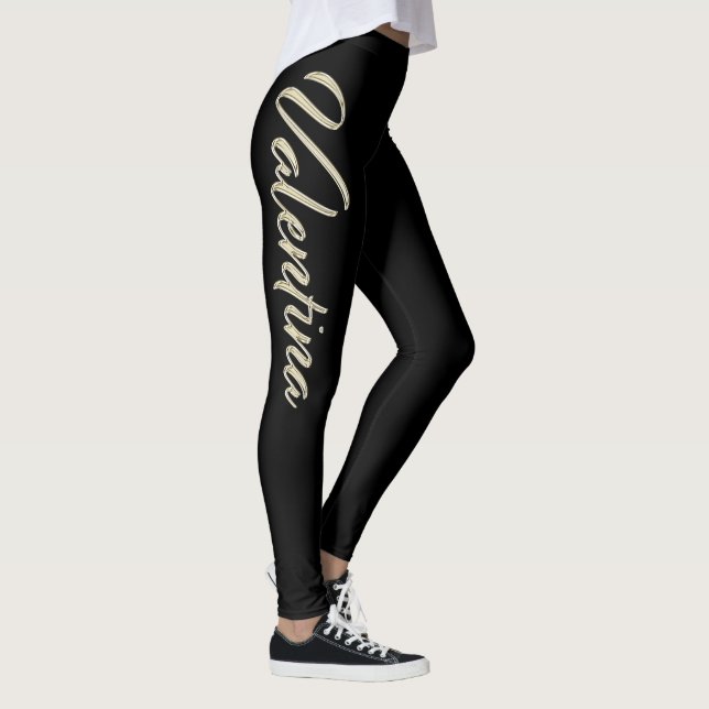 Legging Valentina white gold Handwriting Hose (Direita)