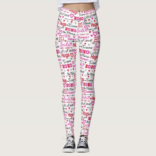 Legging Valentine's Day Sayings Word Collage (Frente)