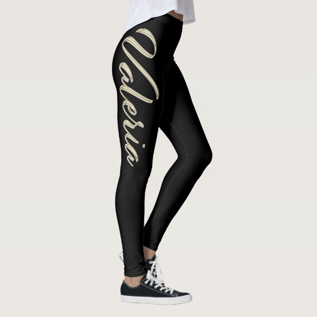 Legging Valeria white gold Handwriting Hose (Direita)