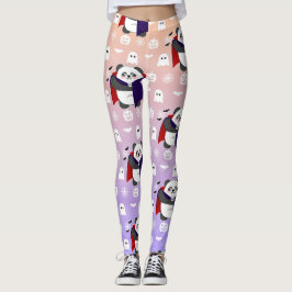 Legging Vampiro do Bebê Cute do Halloween Panda Dracula