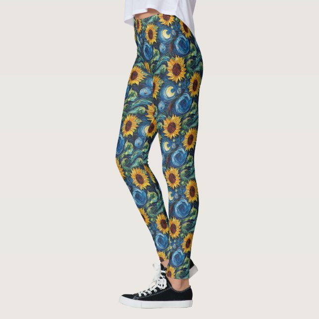 Legging Van Gogh girassol e noite estrelada (Esquerda)