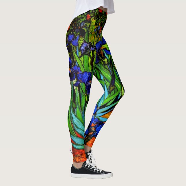 Legging Van Gogh - Íris, pintura floral, (Direita)