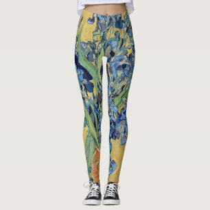 Legging Van Gogh Irises Vase Blue Floral Buquê Pintura