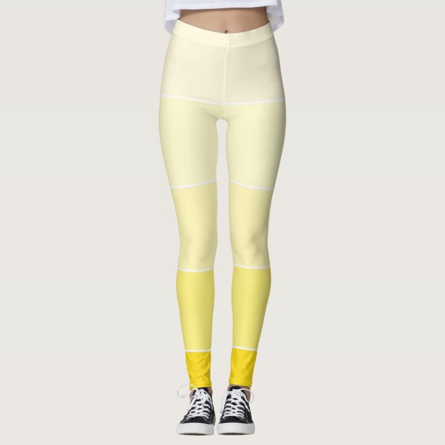 Legging Vanilla Yellow White Modelo Moderno Elegante (Frente)