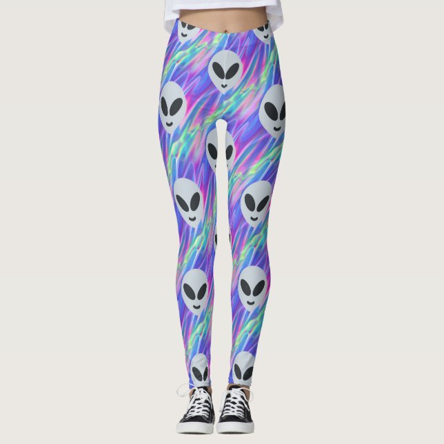 Legging vaporwave alienígena emoji (Frente)