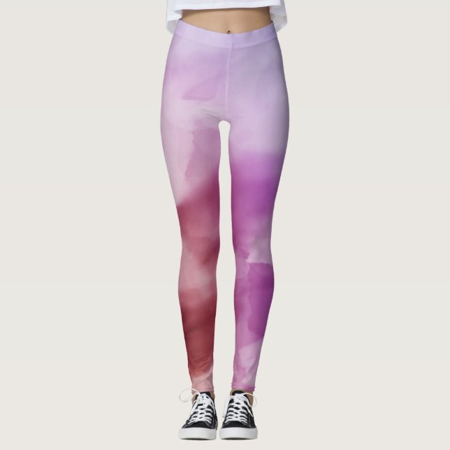 Legging Variações de Púrpura em Aquarela (Frente)