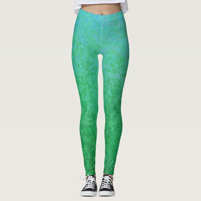 Legging Variações Verdes legal com Gradiente (Frente)