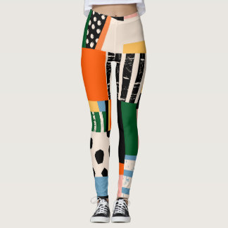 Legging Várias formas: design abstrato sem soldadura