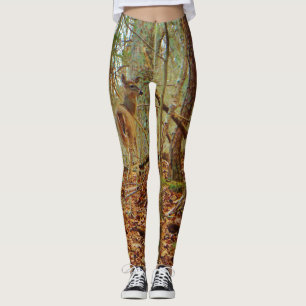 Legging Veado na madeira. Camuflagem Camo estica calças.