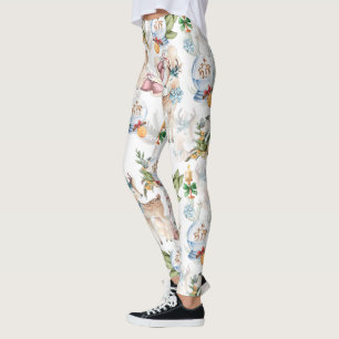 Legging Vedante de Natal e Pássaro de inverno