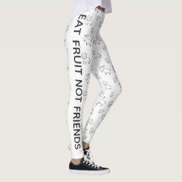 Legging Vegan Coma fruta não amigos animais brancos