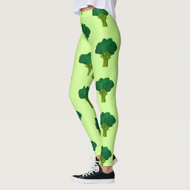 Legging Vegetal de Brócolis Verde Comida Saudável Veggie (Esquerda)
