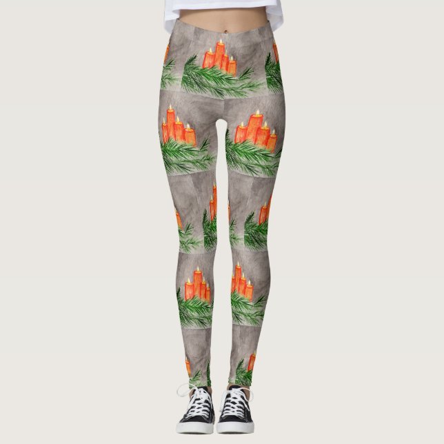 Legging Velas de Natal (Frente)