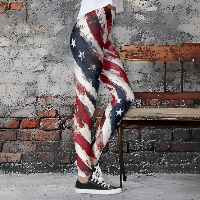 Legging Velha Glória Russa, Estrelas e Stripes Patriótica (Criador carregado)