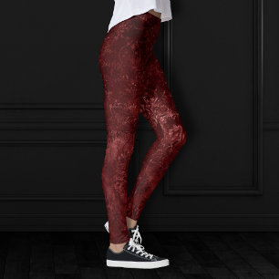 Legging Velvety Henna Damask Grunge vermelhos