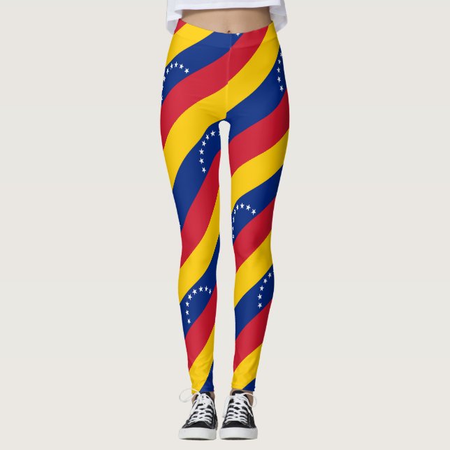 Legging Venezuelano da bandeira de Venezuela patriótico (Frente)