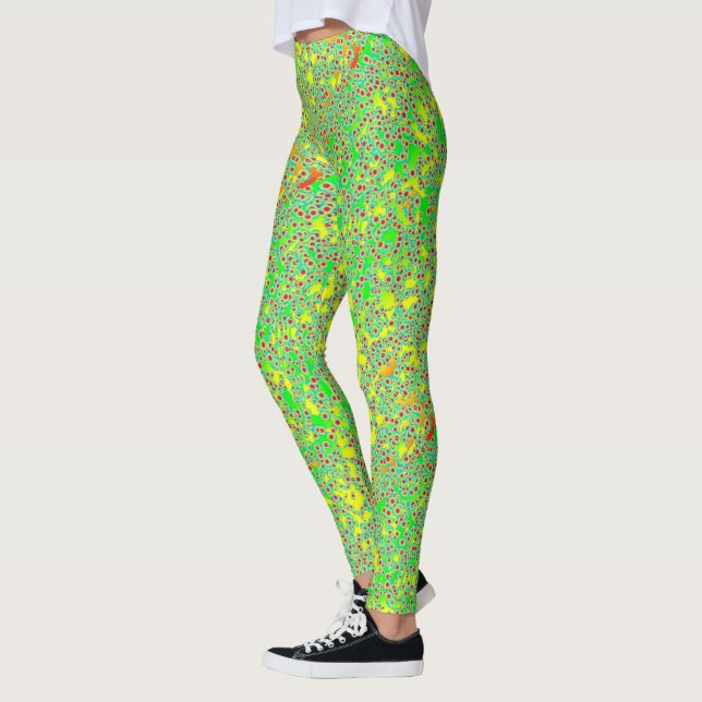 Legging Verde, Amarelo e Rosa Quente (Esquerda)
