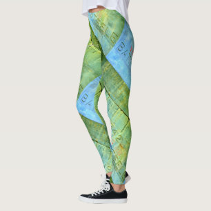 Legging verde azul velho de parede de pedra