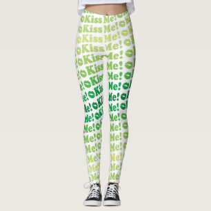 Legging Verde beije-me beijam-me teste padrão