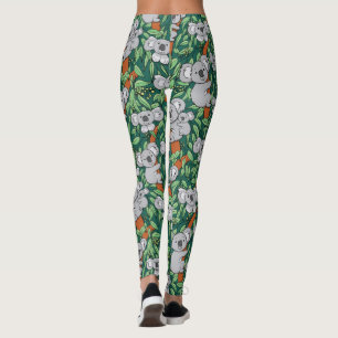 Legging Verde-caçador de padrões de Koala
