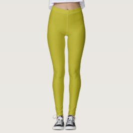 Legging Verde Chartreuse Simples Cor Sólida Plana