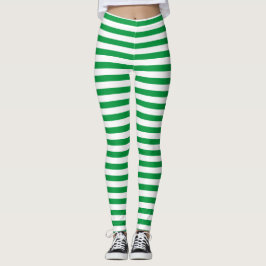 Legging Verde Clássico e Branco em Lado