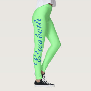 Legging Verde conhecido feito sob encomenda personalizado